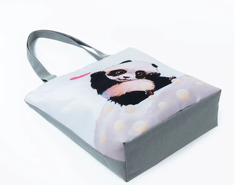 Miyahouse с милым принтом "панды" сумка на плечо женская сумка-тоут Летняя Пляжная Сумка женская Холщовая Сумка женская Bolsa Feminina