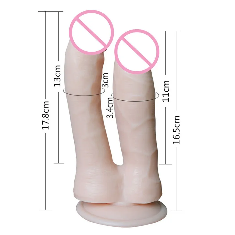 Large Dildos Female Massager Dildo Female Hand-Free Double Headed Dildo Device With Simulated Penile Sucker Sex Toy (6)