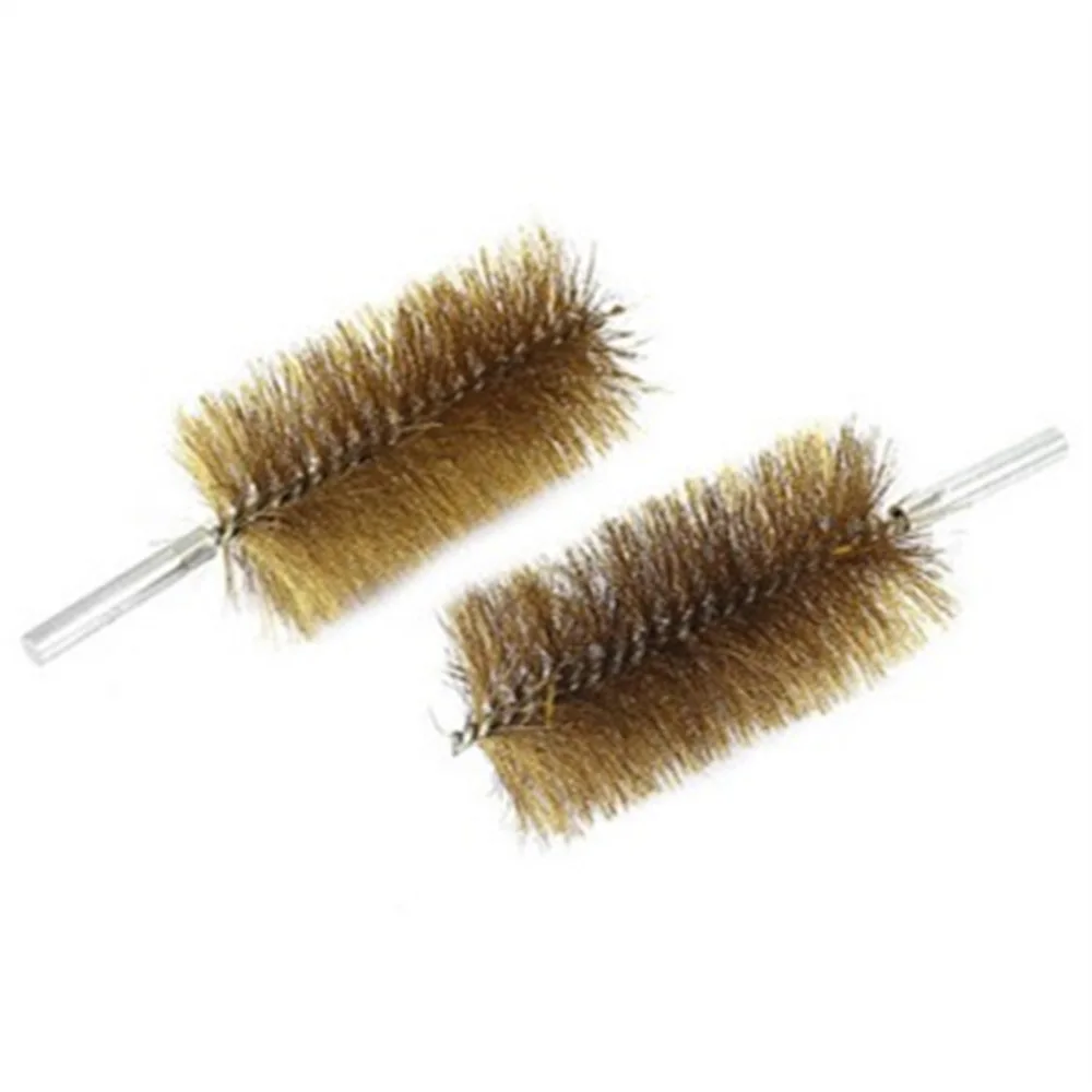 2 pcs 60mm Brush Dia Copper Wire Tube Brushes Cleaning ToolInstrument