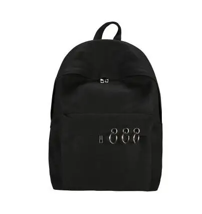 Чёрные однотонные парусиновые Повседневные простые Школьные рюкзаки для подростков унисекс - Цвет: black