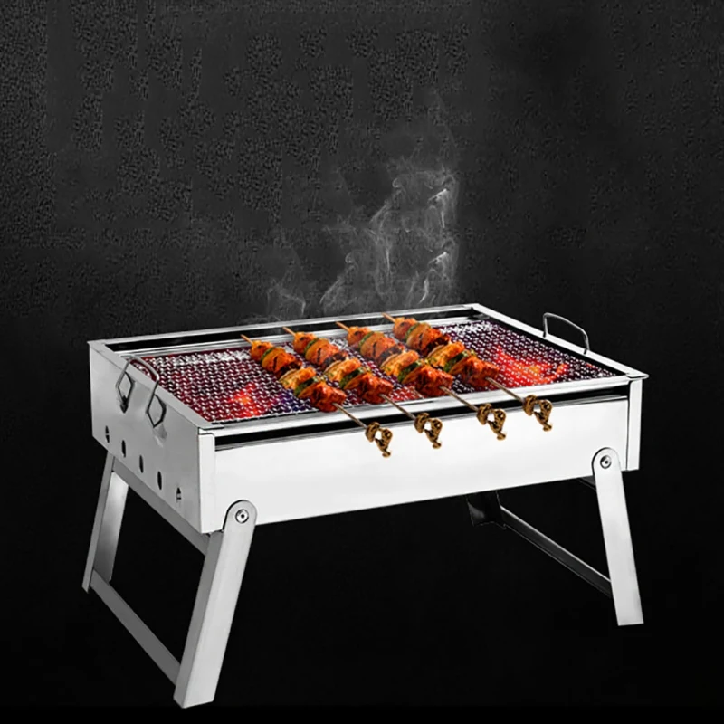 

Outdoor Camping Cold Rolled Plate Burn Frame Picnic BBQ Charcoal Grill Portable Folding Oven Home Barbecue Carbon Stove