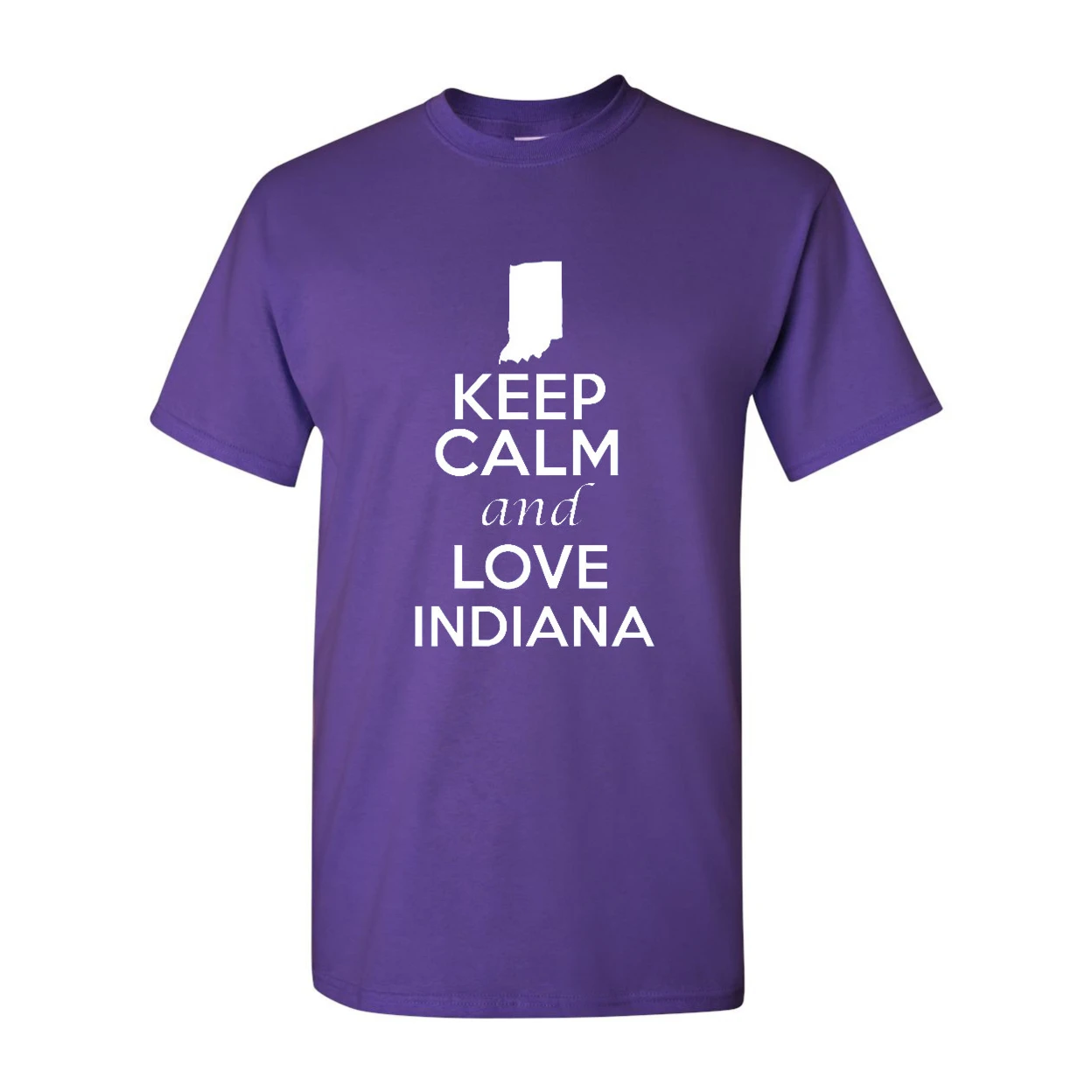 Keep Calm and Love Indiana Adult T-Shirt Tee (3)