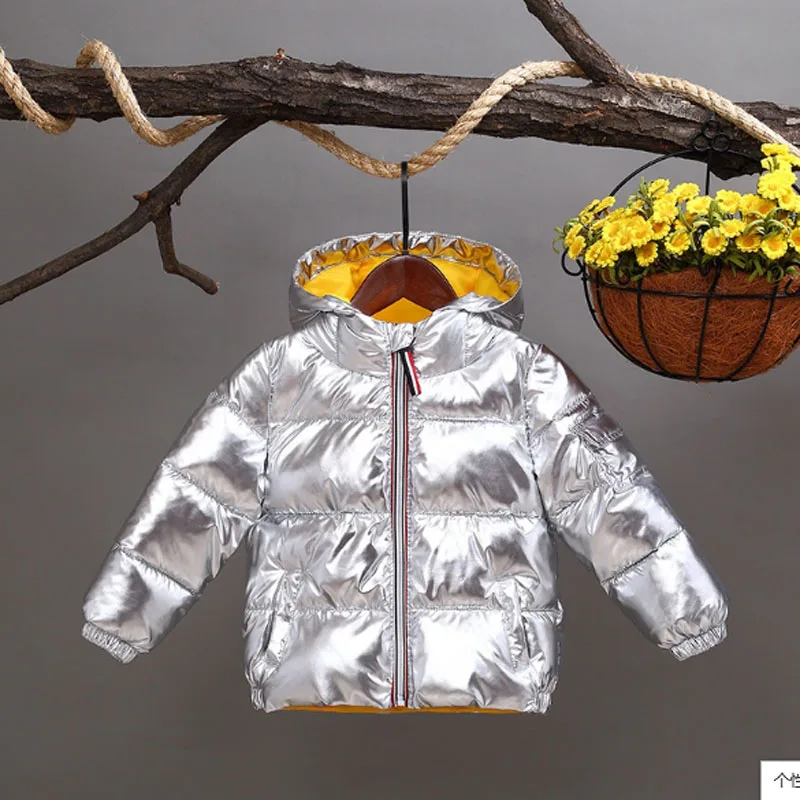 Коллекция года, зимняя куртка осеннее пуховое хлопковое пальто для маленьких мальчиков и девочек Теплые куртки детский зимний костюм, верхняя одежда Новогодняя куртка с капюшоном