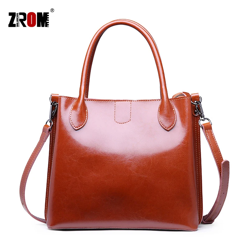 

ZROM Genuine Leather Handbags Women's Casual Bags Luxury Handbags Woman Bags Designer Channels Handbags High Capacity