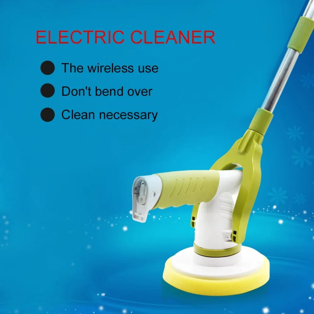 

New Household Use Electric Charging Cleaning Brush 360 Rotating Adjustable Automatic Cleaning Window Floor Mop Green