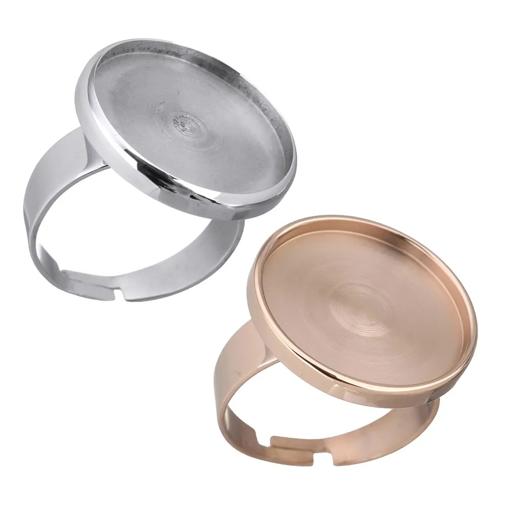 

1 PC Stainless Steel Bezel Ring Setting Designer Brand Women Jewelry Rings Accessrories Making Adjustable Size:7 Rings Findings