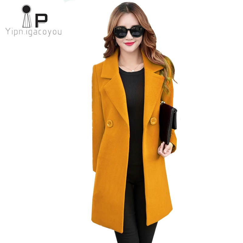 Womens Woolen Coat 2019 Autumn Winter Jacket Casual
