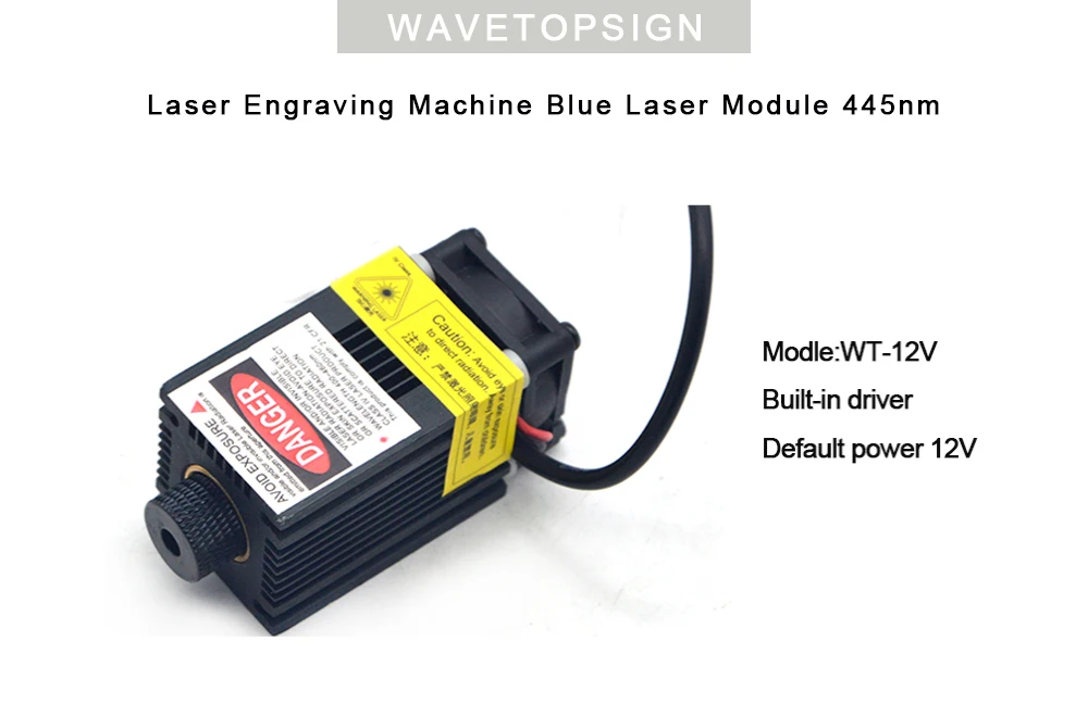 Лазерный гравировальный станок синий лазерный модуль 445nm 0,5 W 1 W 1,6 W 2,3 W 5 W встроенный драйвер DC12V блок питания