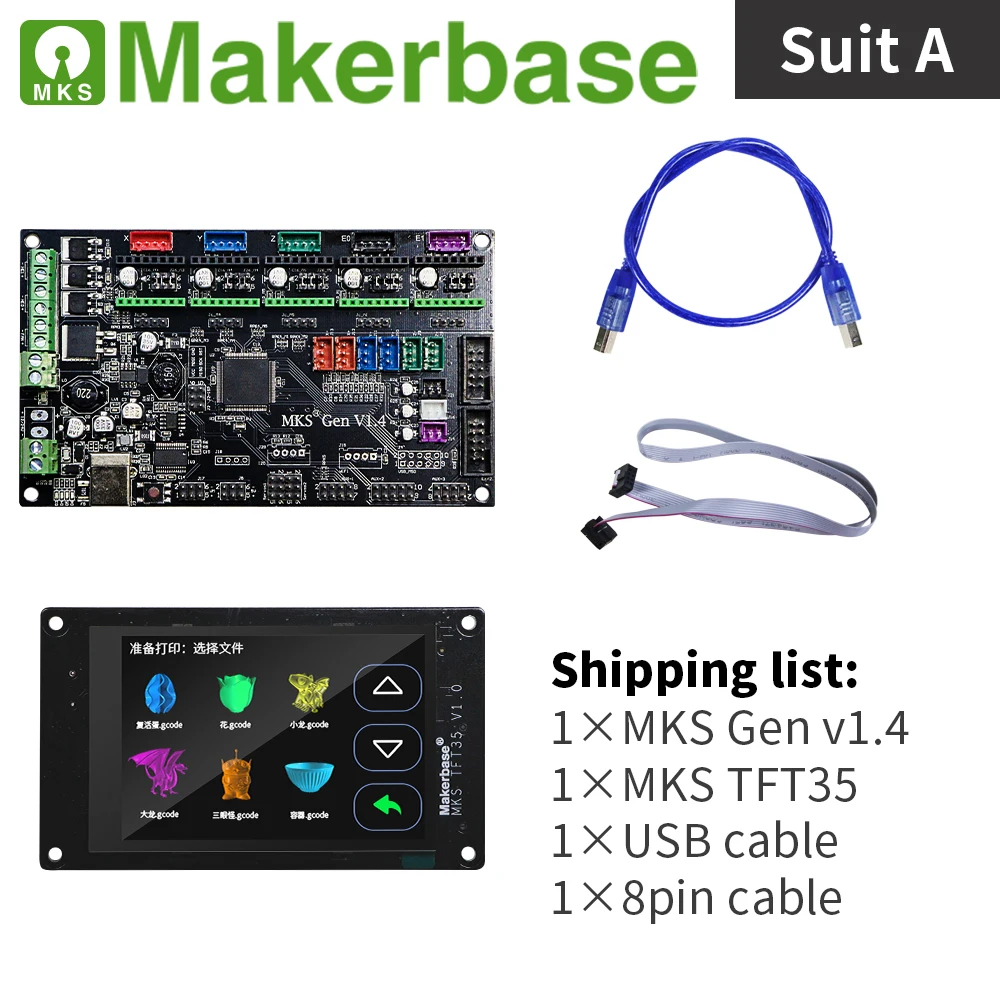 

MKS Gen v1.4 and MKS TFT35 kits for 3d printers developed by Makerbase