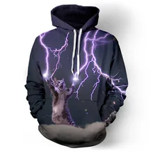 Hoodies männer sweatshirt hip hop lustige 3d stromschlag cat hoodie neuheit harajuku long sleeves marke clothing unisex pullover