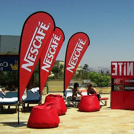 

5.5 ft tall Flagpole with Single Sided Flag Teardrop Flag (printing one side, other sided in a reverse image)