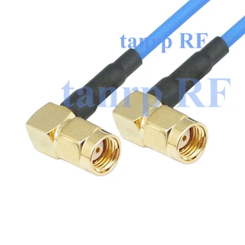 

15CM coaxial Flexible blue jumper extension cable RG405 6in RP SMA male to RP SMA male both 2 right angle RF 3G 4G router WIFI