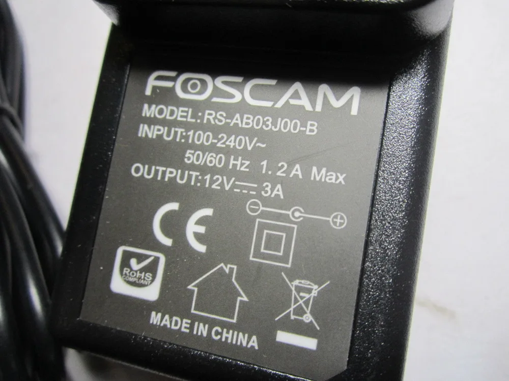 FOSCAM оригинальный В 12 В 3A 3000mA AC-DC адаптер питание для NVR FN3109H