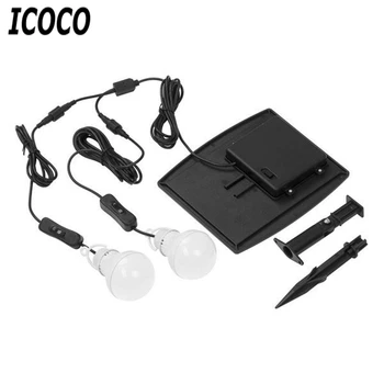 

ICOCO Portable Solar Powered 10 LEDs Double Bulbs Light Garden Home Lamp Emergency Outdoor Light For Fishing Camping Hiking Sale