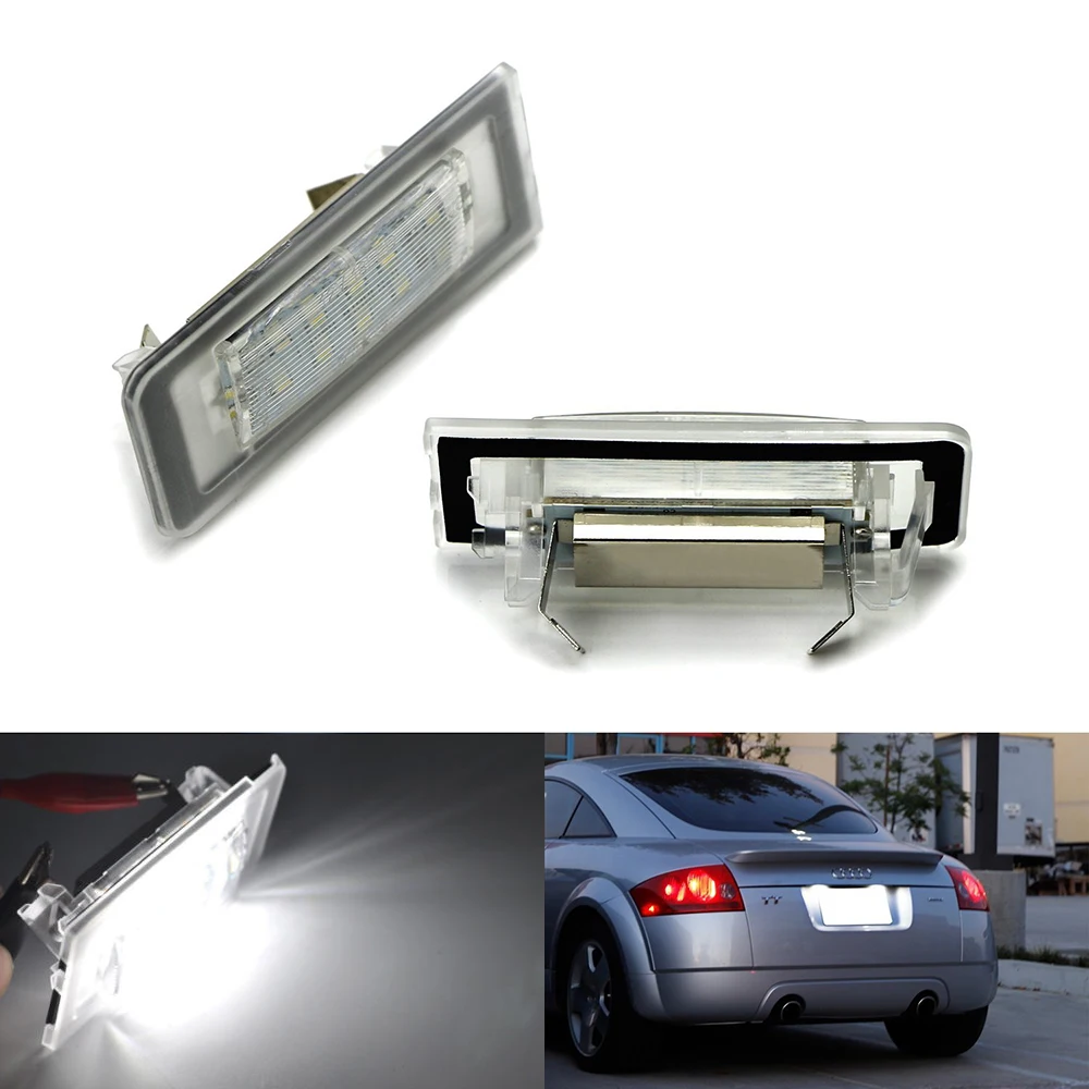 

White OEM-Replace 18-SMD LED Number License Plate Lights Assembly For 1999-2006 1st Gen Audi TT 8N quattro roadsterqua