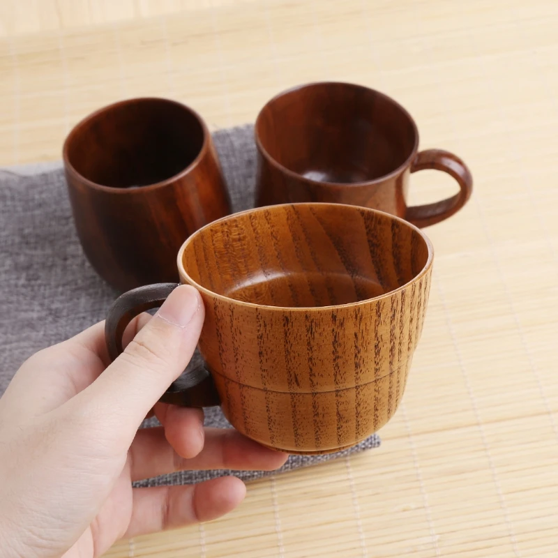 

Wooden Cup Primitive Handmade Natural Wood Coffee Beer Juice Milk Tea Mug