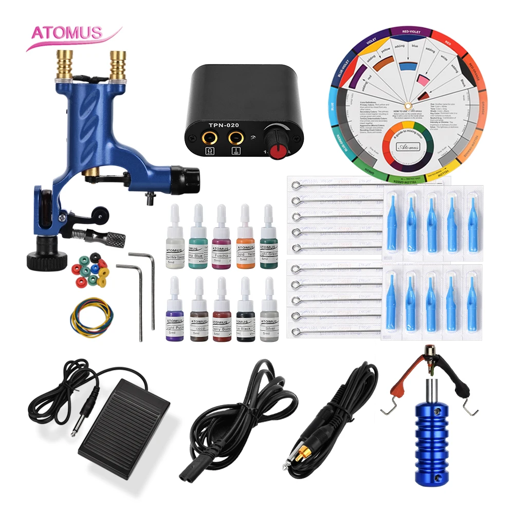 

Tattoo Machine Kit Beginner Rotary Pen Accessories Complete Pro Complete Tattoo Kit Rotary Machine Gun Pen Set Starter Tatuajes