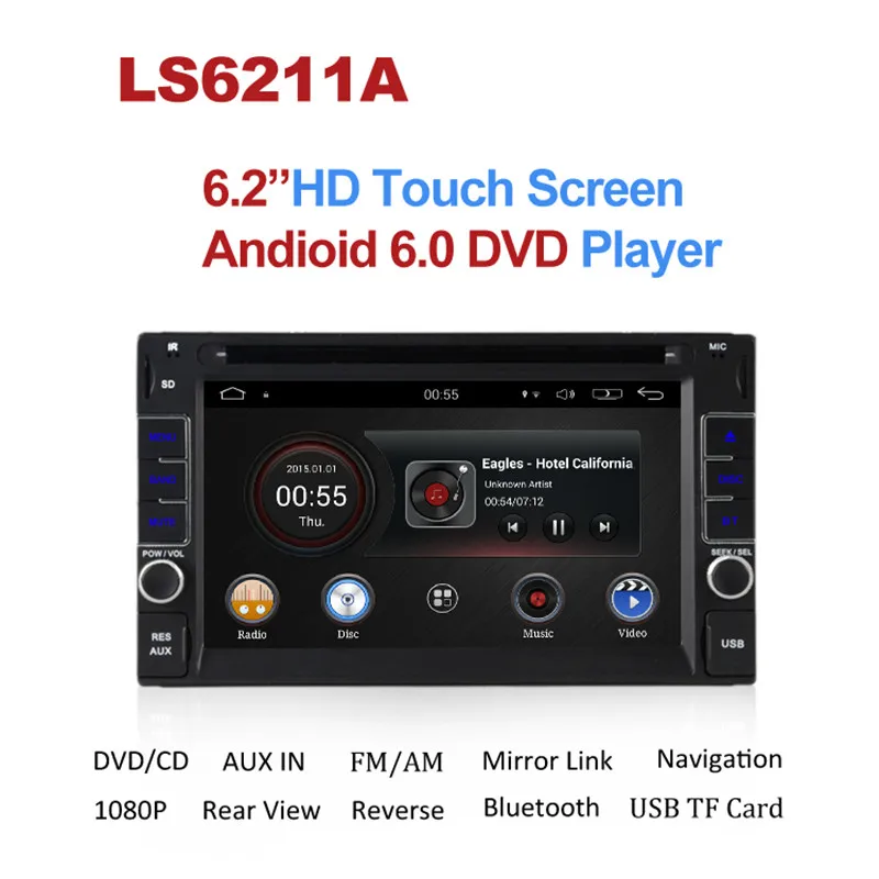 HD 2 Гб ОЗУ 4 ядра 1024*600 двойной DIN 2DIN Android 6.0.1 автомобильный DVD плеер GPS Навигация