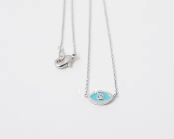 Trendy women choker necklace Evil Eye pendant Necklace Gold and Silver plated fashion christmas beautiful gift