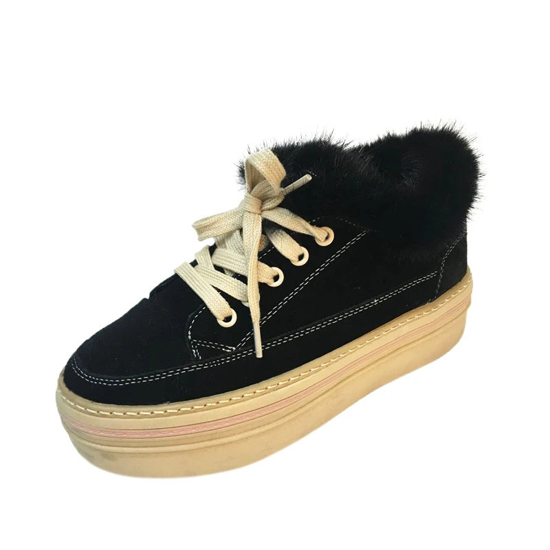 

2018 winter new mink plush shoes Korean version of the sexy with cotton shoes casual shoes