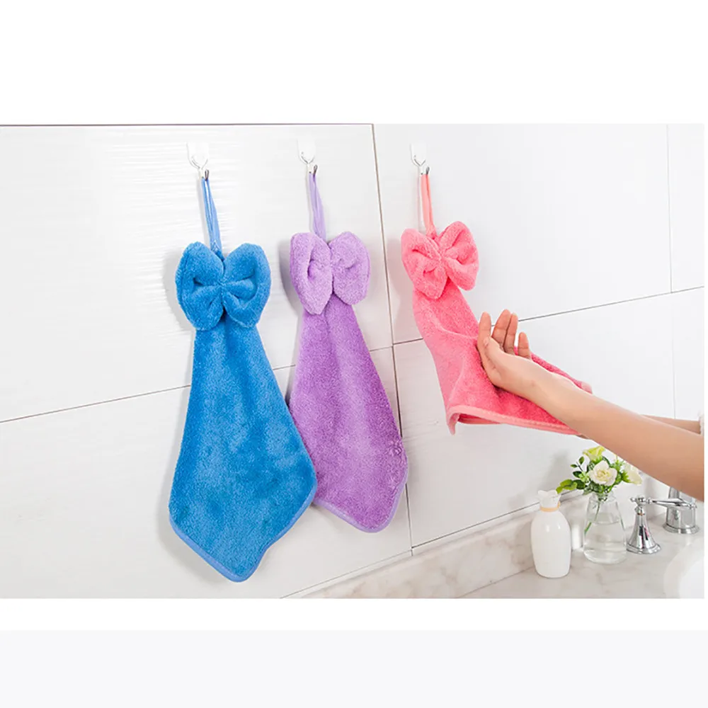 Hand Tower Cute Hand Dry Towel Hanging Clearing Cloth Soft Plush Dishcloths Lovely Towel For