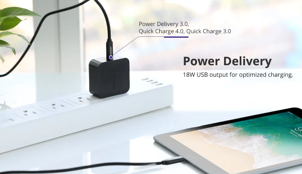 Tronsmart WCP01 Charger Quick Charge 3.0 18W Power Delivery 3.0 USB Type-C Phone Charger for iphone x,iphone 8 plus,samsung s8_02