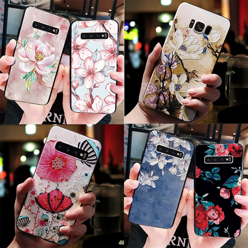 

3D Emboss Floral Soft Silicone TPU Phone Case For Samsung Galaxy A7 2018 A5 A6 A8 A9 J3 J5 J7 J4 J6 Plus Prime 2017 2016 Fundas