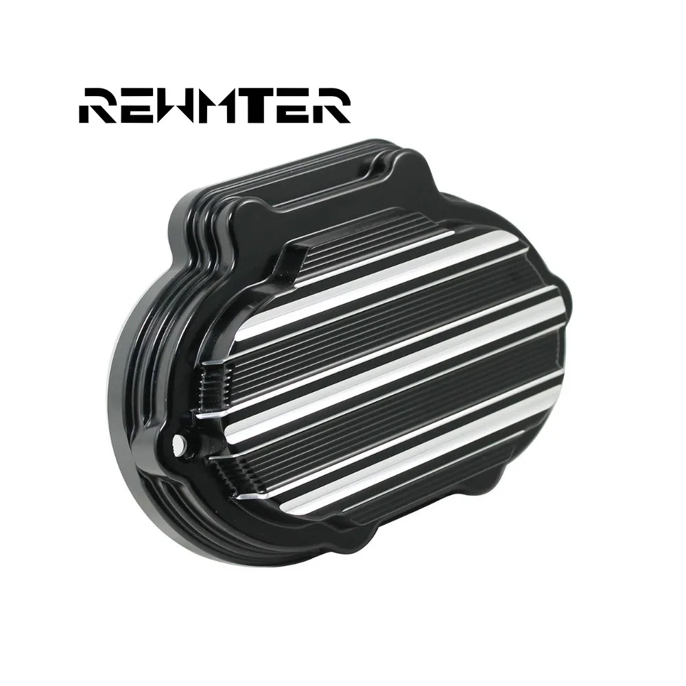 

REWMTER Motorcycle Transmission Side Cover Black CNC Aluminum For Harley Touring Models Softail Dyna 2014-16