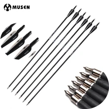 28/30/32 Inches Arrows Spine 500 Carbon Arrow Diameter 7.8 mm for Recurve/Compound Bows Archery Hunting Shooting US RU CN
