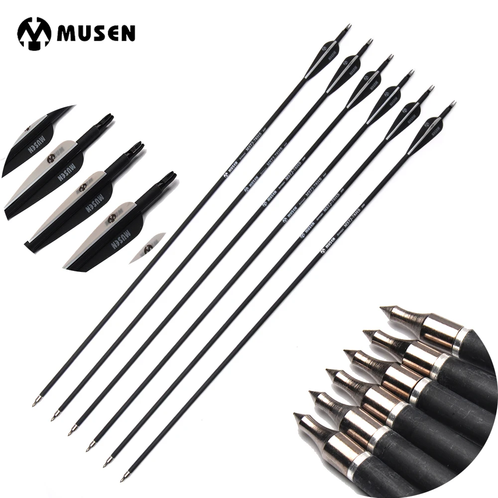 Preise 28 30 32 zoll Pfeile Wirbelsäule 500 Carbon Pfeil Durchmesser 7,8mm für Recurve Verbindung Bögen Bogenschießen jagd Schießen UNS RU CN