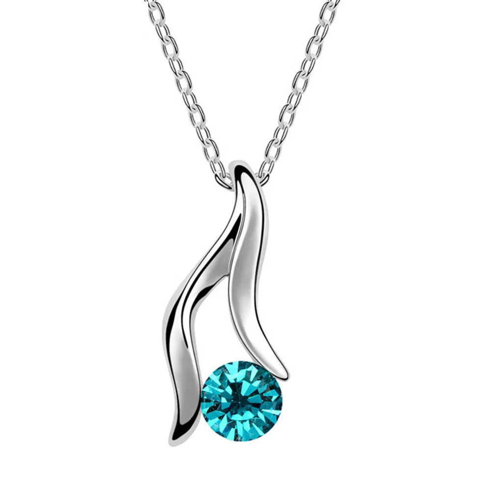 

2017 new charming pendant necklace with Czech crystal for Valentine's Day gift bijoux wholesale jewelry factory
