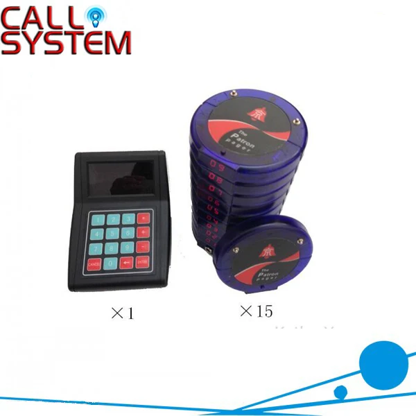 Restaurant wireless customer queue pager system 1 transmitter with 15 blue coaster pagers | Компьютеры и офис
