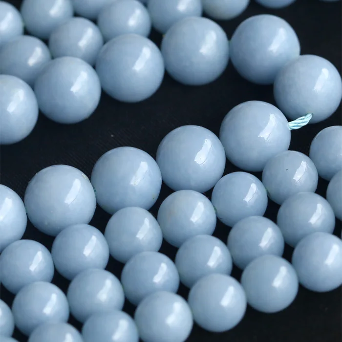 Натуральный синий ангидрит ангелит Небесный круглый бусины из камня 3-18 мм подходит для ювелирных изделий 1" 04048