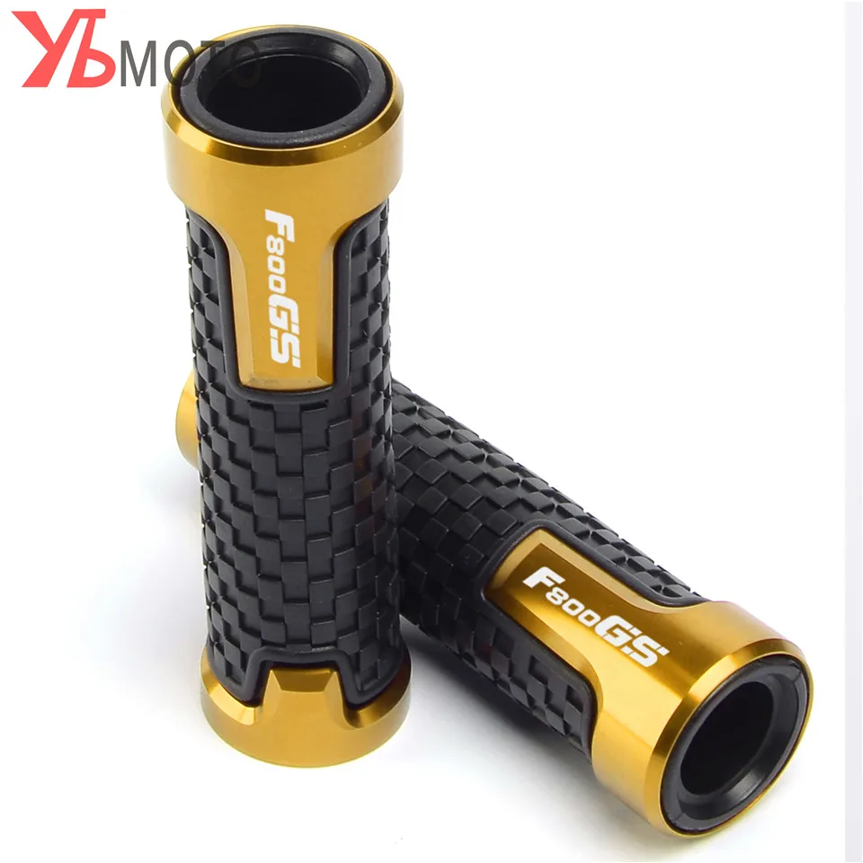 

With laser Logo "F800GS" Motorcycle handle grips Motorbike handlebar grips for BMW F800GS F800 GS F 800 GS 1pair Blue/Red/Gold