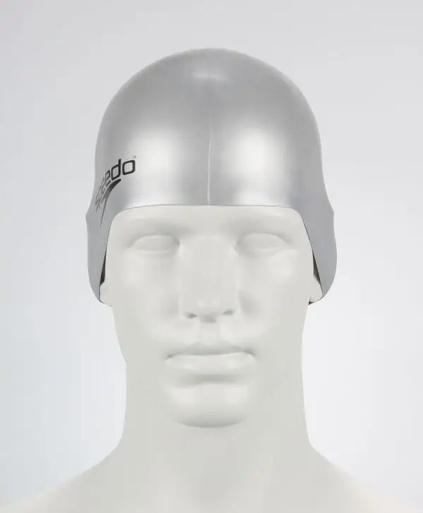 Speedo простая плоская силиконовая крышка силикагель шапочка для плавания s для взрослых мужчин или женщин соревнований и тренировок шапки - Цвет: Silvery