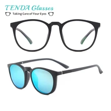 Мужские Круглые винтажные Поляризованные солнцезащитные очки легкие очки с гибкой оправой на магнитной застежке Gafas Del Sol