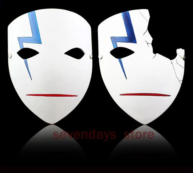Японские Аниме темнее чем черные белые маски Hei Half Face Thunder Li Angry смоляные бутафория