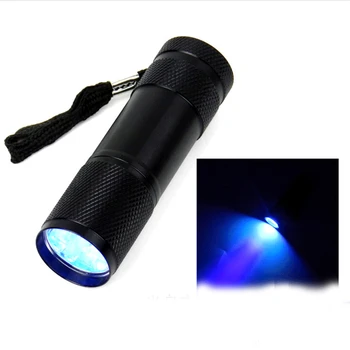 

5pcs/pack 3xAAA battery Factory direct 9 led purple mini torch flashlight UV multi-function notes 395 UV flashlight wholesale