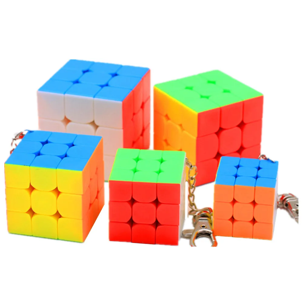 

Best Birthday Gift 5PCS/Set Different Sizes 3x3x3 Stickerless Fluorescence Magic Cube Puzzle Toys for Boys 3*3*3 Moyu Cubes