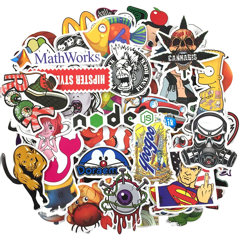 100pcs Mixed Cartoon Toy Stickers for Car Styling Bike Motorcycle Phone Laptop Travel Luggage Cool Funny Sticker Bomb JDM Decals
