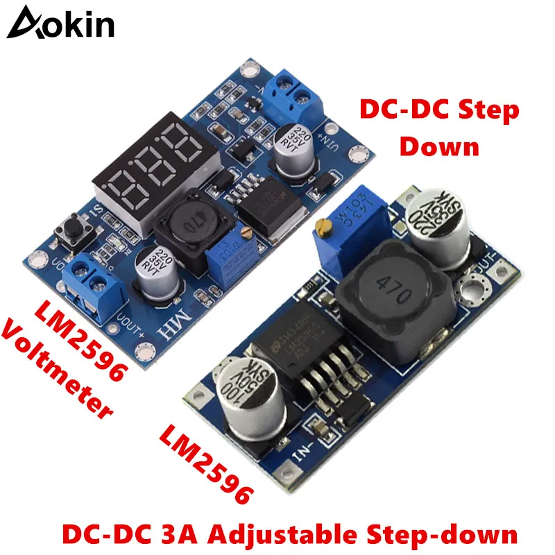 

LM2596/LM2596S Power Module + LED Voltmeter DC-DC 3A Adjustable Step-down LM2596S-ADJ Power Supply Module with Digital Display