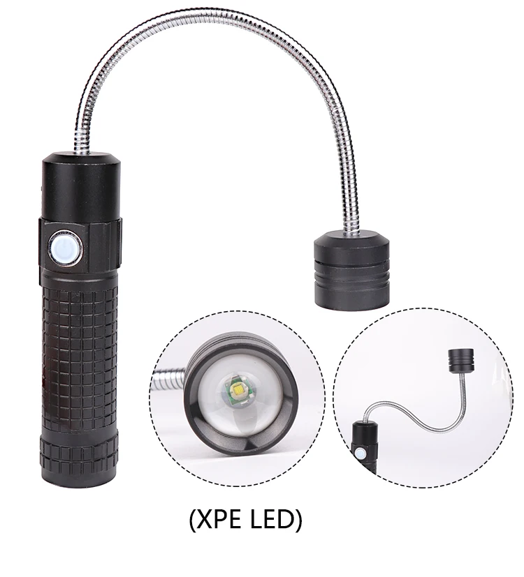 XANES 5001 светодиодный фонарик 3 в 1 T6 удара XPE светодиодный 3 режима Съемная головка фонарик USB Перезаряжаемые магнит хвост свет работы комплект