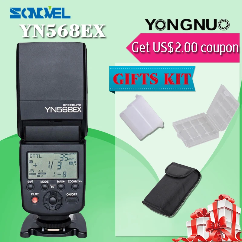 

YONGNUO YN-568EX YN568EX Flash Speedlite TTL Master High-Speed Sync 1/8000s For Nikon D7500 D850 D810 D800 D750 D500 D5 D4S D4