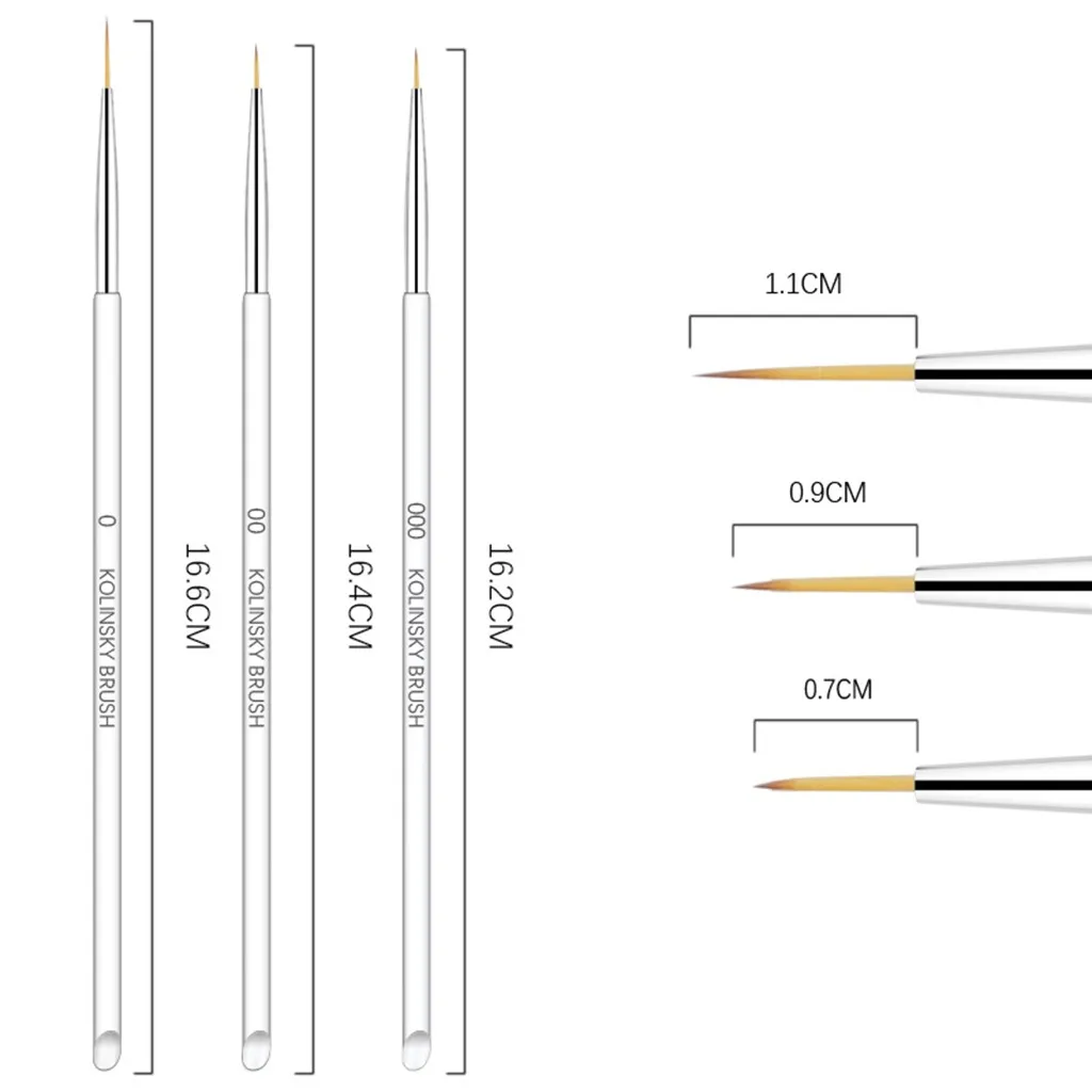 Fashion 1pcs Nail Art Pen Painting Drawing Transparent Crystal Bar Three Pull Double Head 2 Set Professional June3 | Красота и