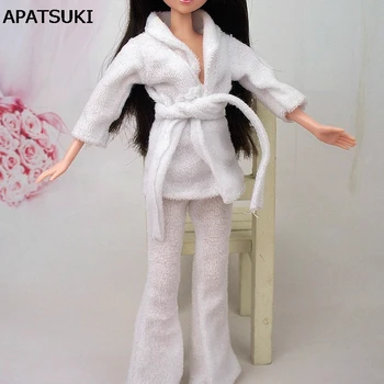 

Kids Gift Doll Accessories Bathrobe For Barbie Bathroom Winter Pajama Sleeping Wear Casual Clothes For Barbie Doll House Toy