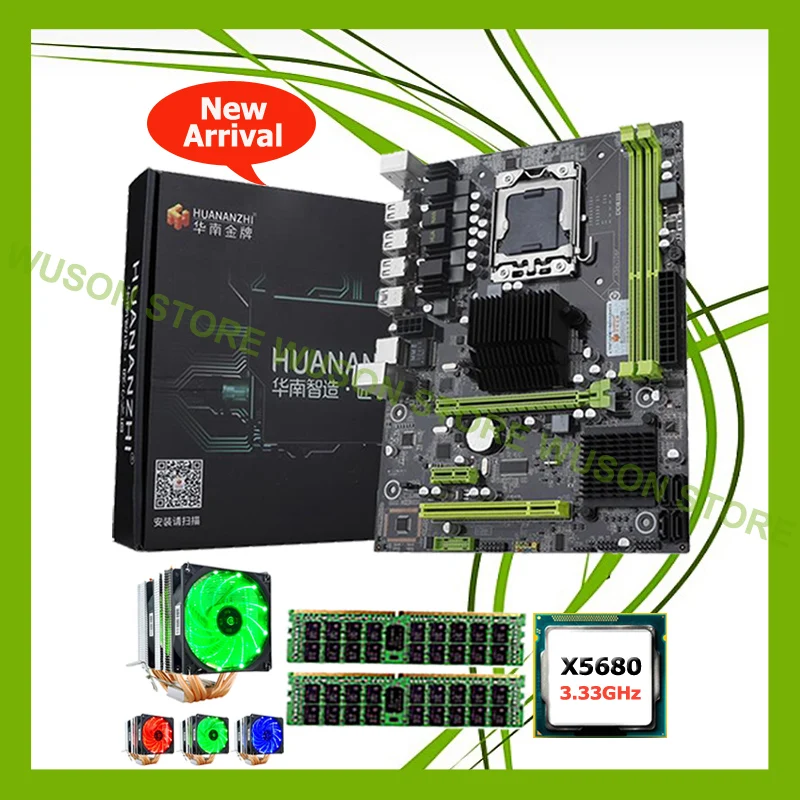 Потрясающая материнская плата известного бренда huanzhi X58 Pro с ЦП Intel Xeon X5680 3 33 ГГц