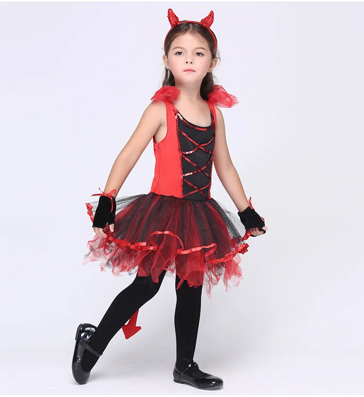 Halloween Cat Girls Costumes Performance Dance Ball Gown Dresses with
