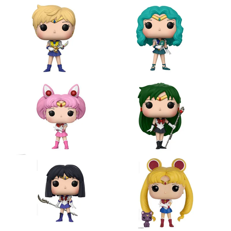 

10cm Sailor Moon&Luna Theme Figure Statue Hare Character Action Figure Doll Sailor Chibi Moon Sailor Neptune Gift For Kids
