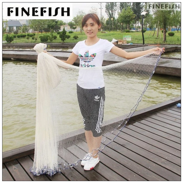Finefish multifilament nylon Line Hand Throw Fishing Net American Style