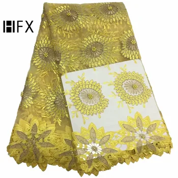 

African Lace Fabric 2019 Latest High Quality Lace Embroidery French Mesh with Beads Stones Nigerian Lace Fabrics Material H1596